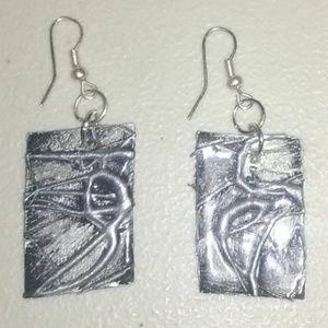 Black Rectangle Earrings